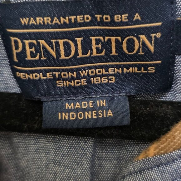 Pendleton Men Double soft Striped Hooded Button-Up Pullover Sweatshirt Size M - Picture 8 of 8